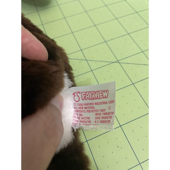 Vintage Fairview 1984 Christmas Puppy Dog Flat 16” Plush Stuffed Animal - Picture 5 of 8